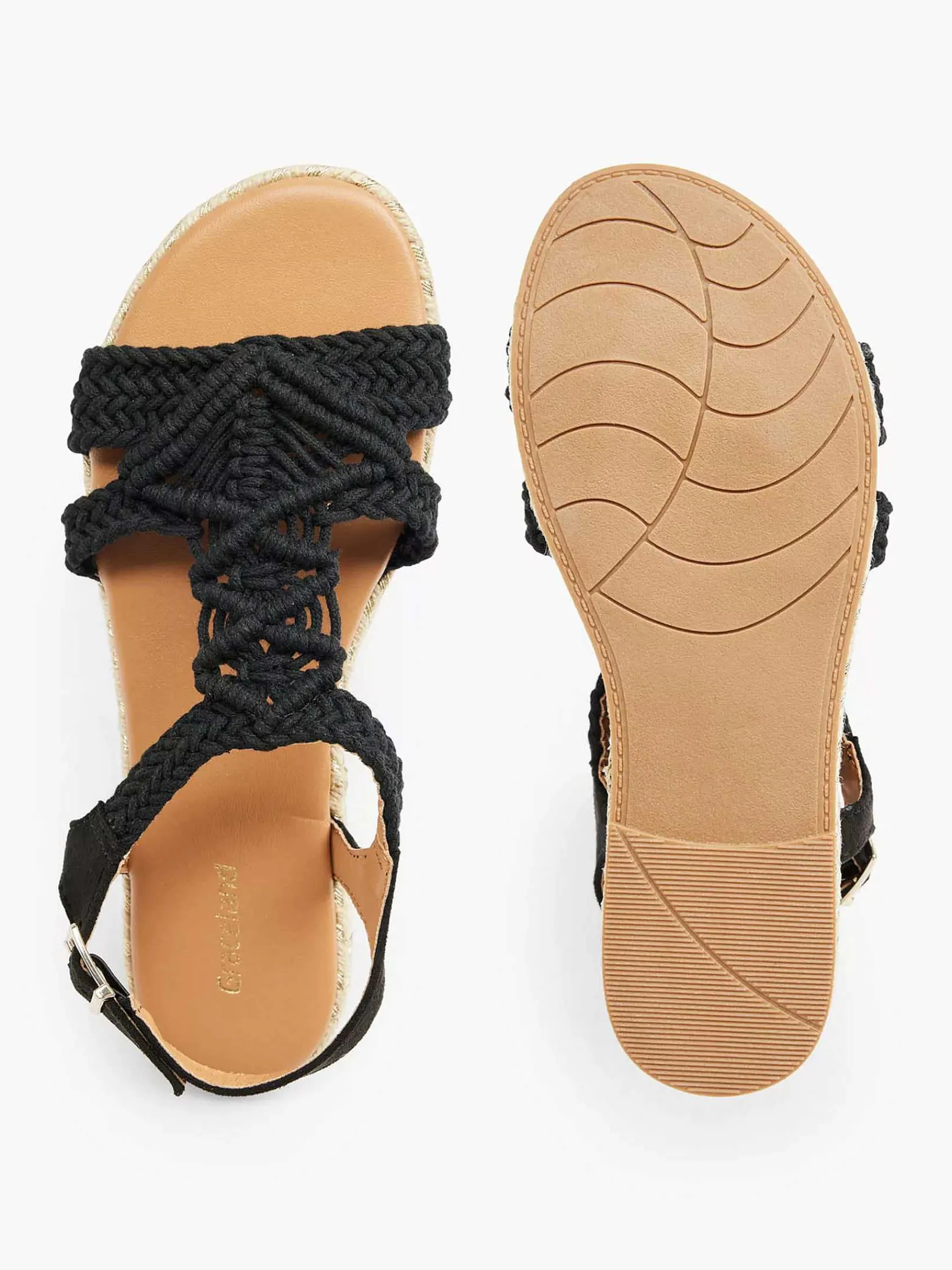 Graceland Sandalen-Zwarte Sandaal Touw