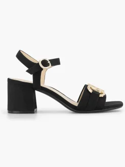 Graceland Sandalen-Zwarte Sandalette Sierketting