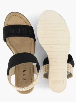 Esprit Sandalen-Zwarte Sandalette Sleehak