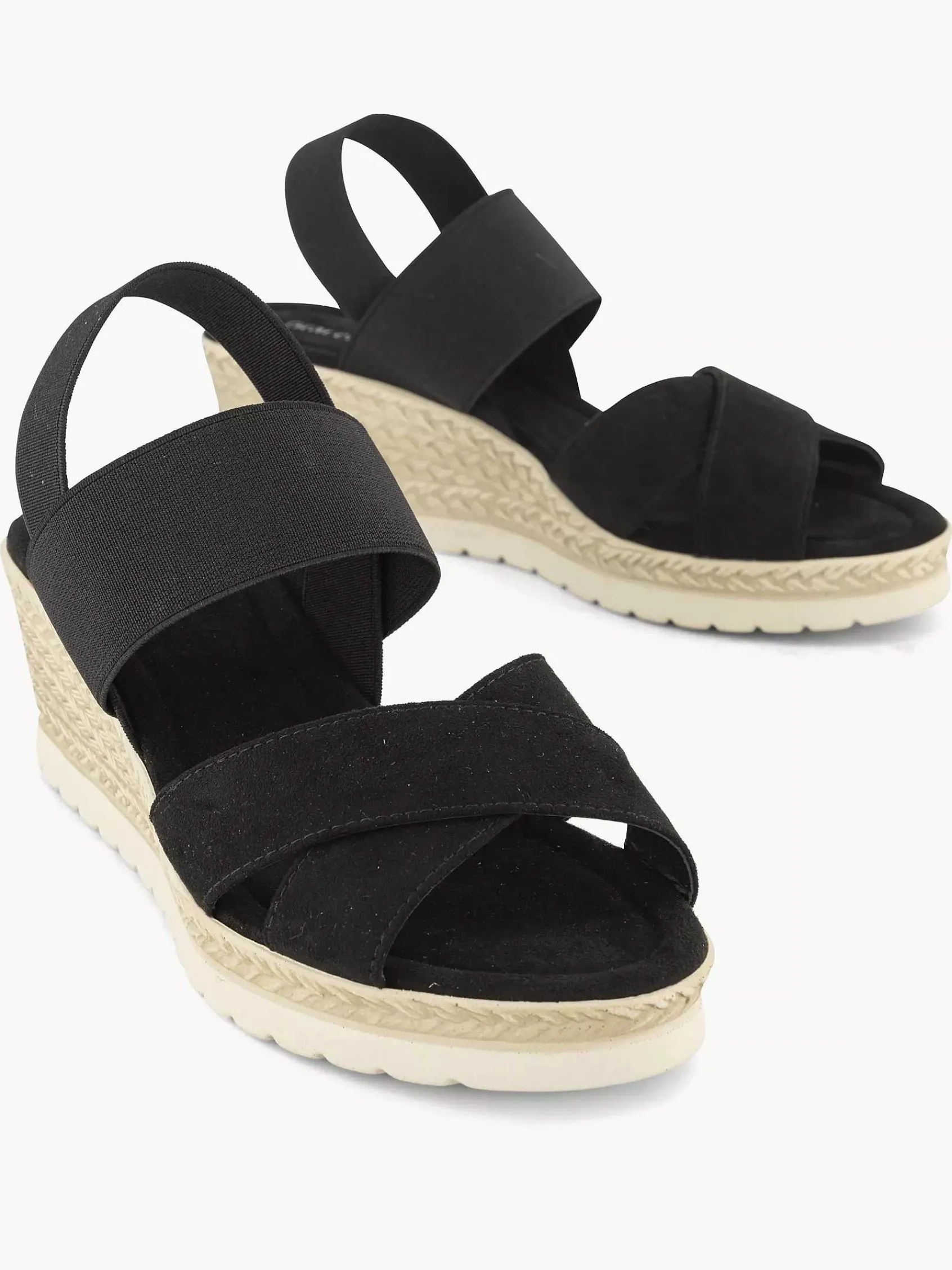 Graceland Sandalen-Zwarte Sandalette Sleehak