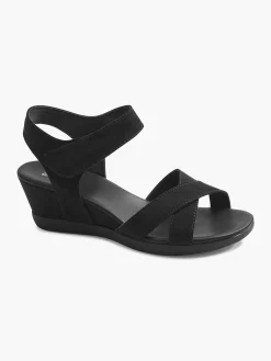 Graceland Sandalen-Zwarte Sandalette Sleehak