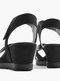 Graceland Sandalen-Zwarte Sandalette Sleehak