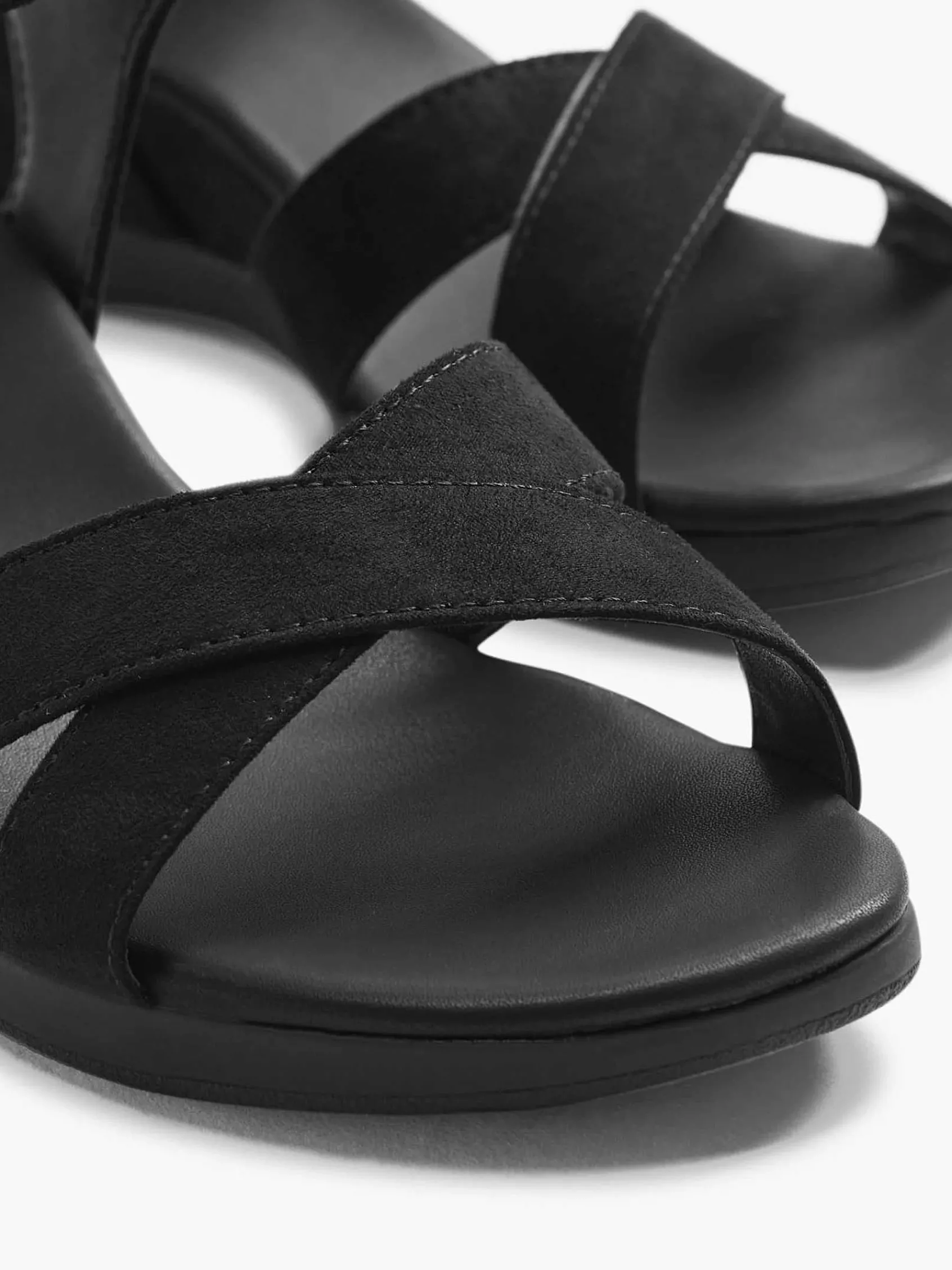Graceland Sandalen-Zwarte Sandalette Sleehak