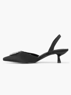 Graceland Pumps-Zwarte Slingback Steentjes