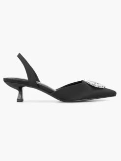 Graceland Pumps-Zwarte Slingback Steentjes
