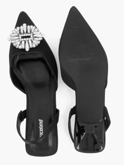 Graceland Pumps-Zwarte Slingback Steentjes
