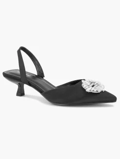 Graceland Pumps-Zwarte Slingback Steentjes