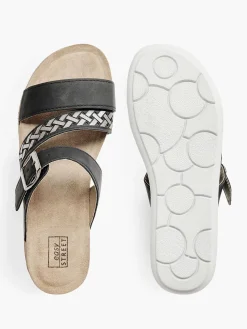 Easy Street Slippers-Zwarte Slipper Gespsluiting