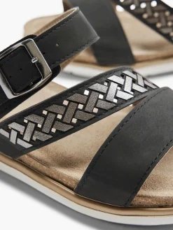 Easy Street Slippers-Zwarte Slipper Gespsluiting