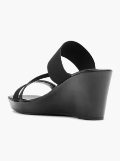 Graceland Sandalen-Zwarte Slipper Sleehak