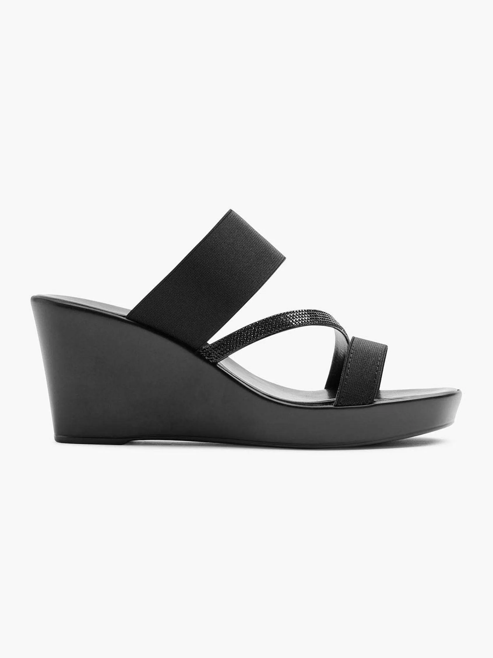 Graceland Sandalen-Zwarte Slipper Sleehak
