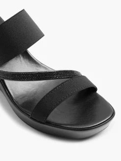 Graceland Sandalen-Zwarte Slipper Sleehak