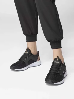 Bench Sneakers-Zwarte Sneaker Memory Foam