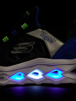 Skechers Jongensschoenen-Zwarte Sneaker Swift Fit - Hands Free Lichtjes