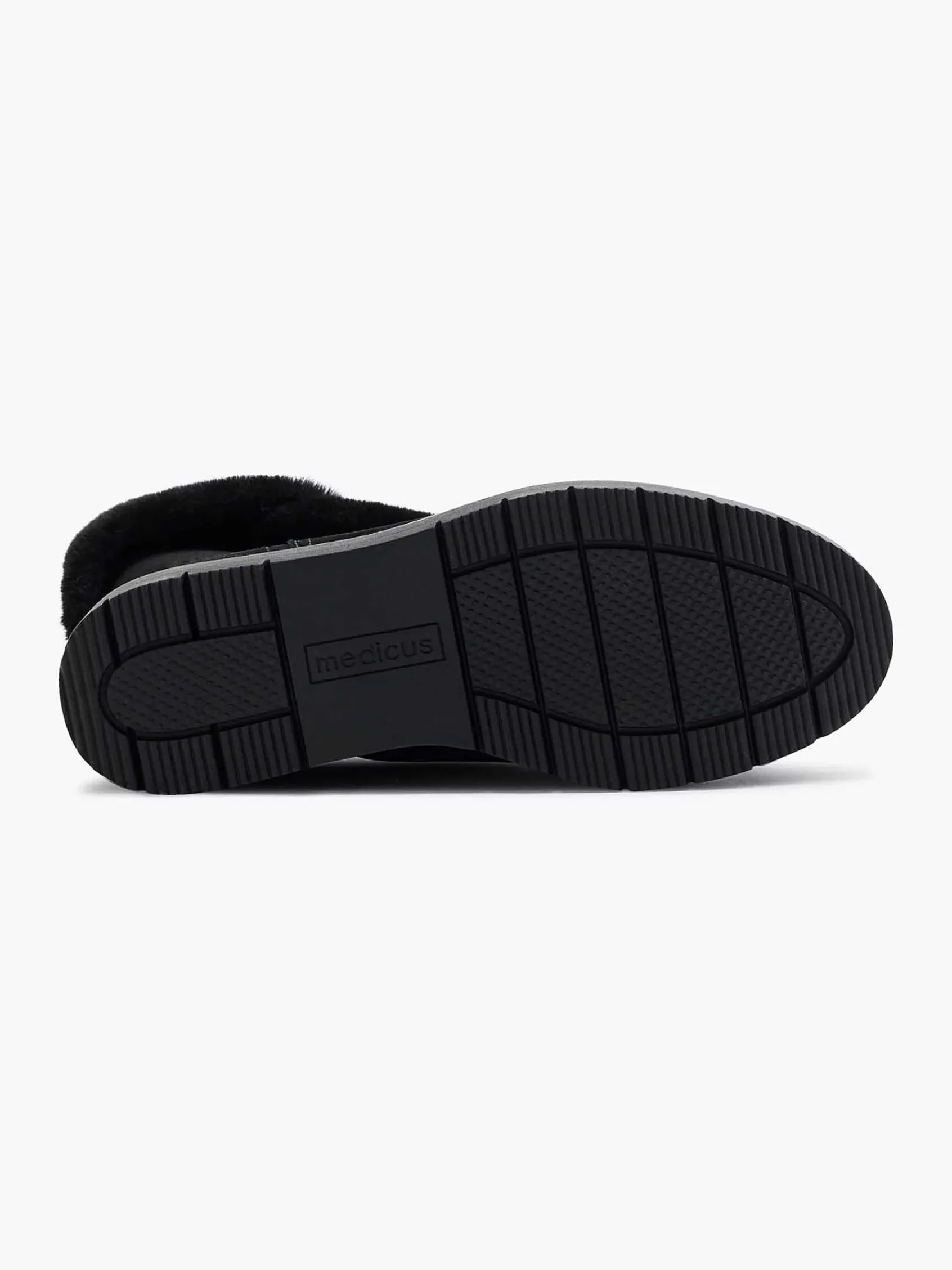 Medicus Comfort Schoenen-Zwarte Suede Comfort Enkelboot Gevoerd