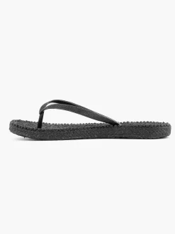 Blue Fin Slippers-Zwarte Teenslipper