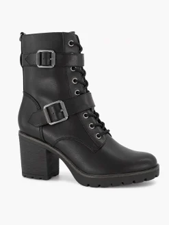 Graceland Enkellaarzen & Boots-Zwarte Veterboot Hak
