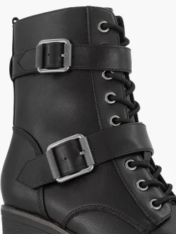 Graceland Enkellaarzen & Boots-Zwarte Veterboot Hak