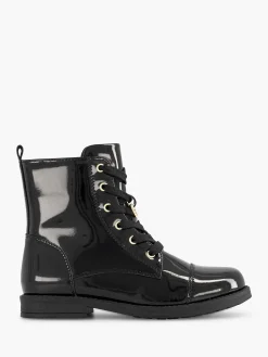 Graceland Jongensschoenen-Zwarte Veterboot Lak