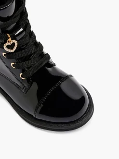 Graceland Jongensschoenen-Zwarte Veterboot Lak
