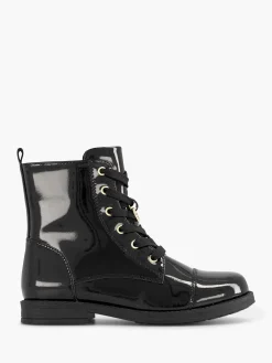 Graceland Jongensschoenen-Zwarte Veterboot Lak