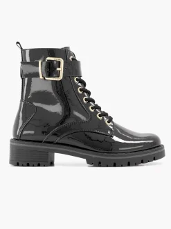 Graceland Enkellaarzen & Boots-Zwarte Veterboot Lak