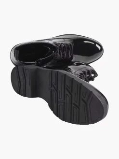 Graceland Enkellaarzen & Boots-Zwarte Veterboot Lak