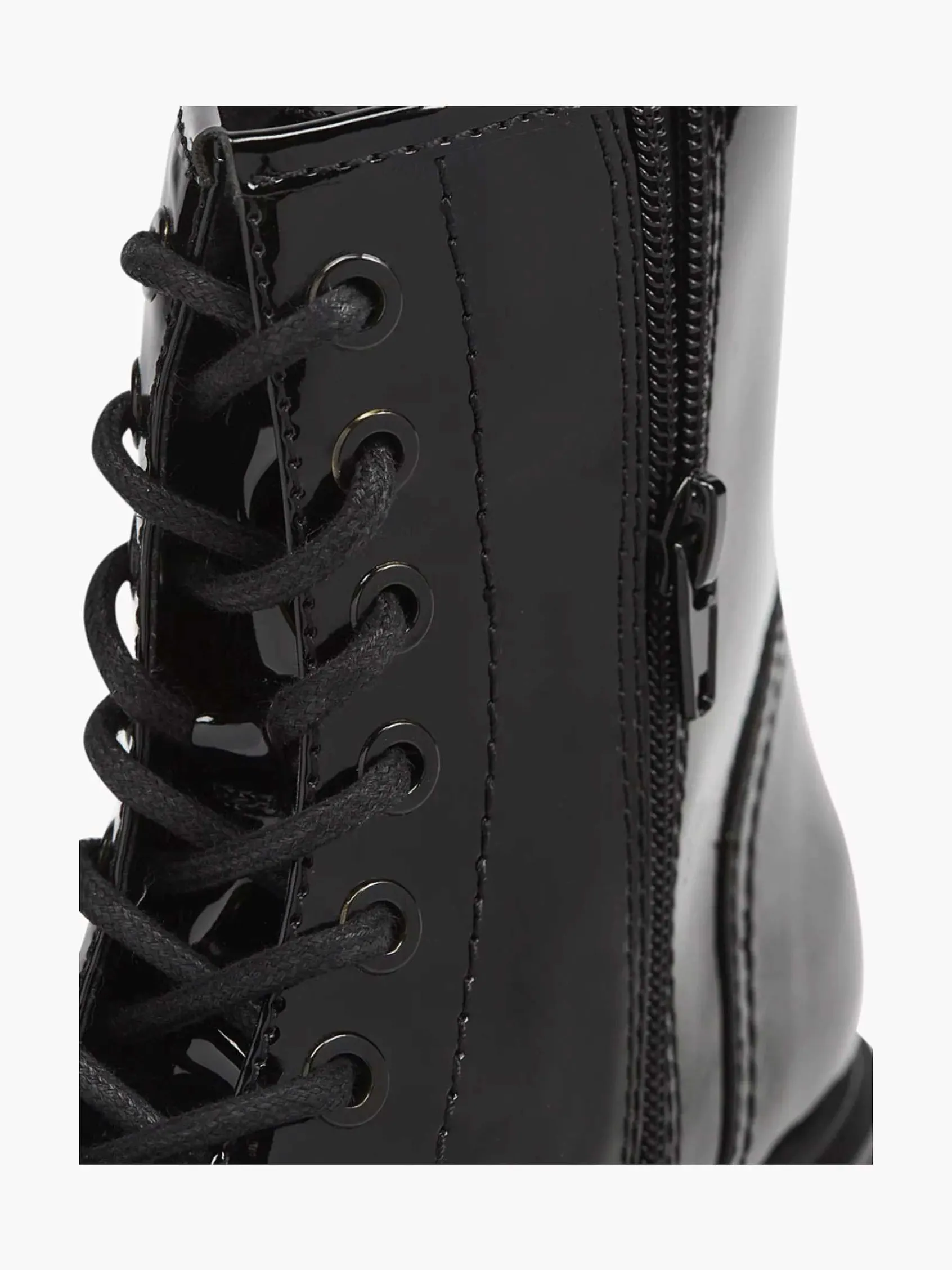 Graceland Enkellaarzen & Boots-Zwarte Veterboot Lak