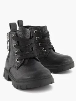 Graceland Jongensschoenen-Zwarte Veterboot Sterretje