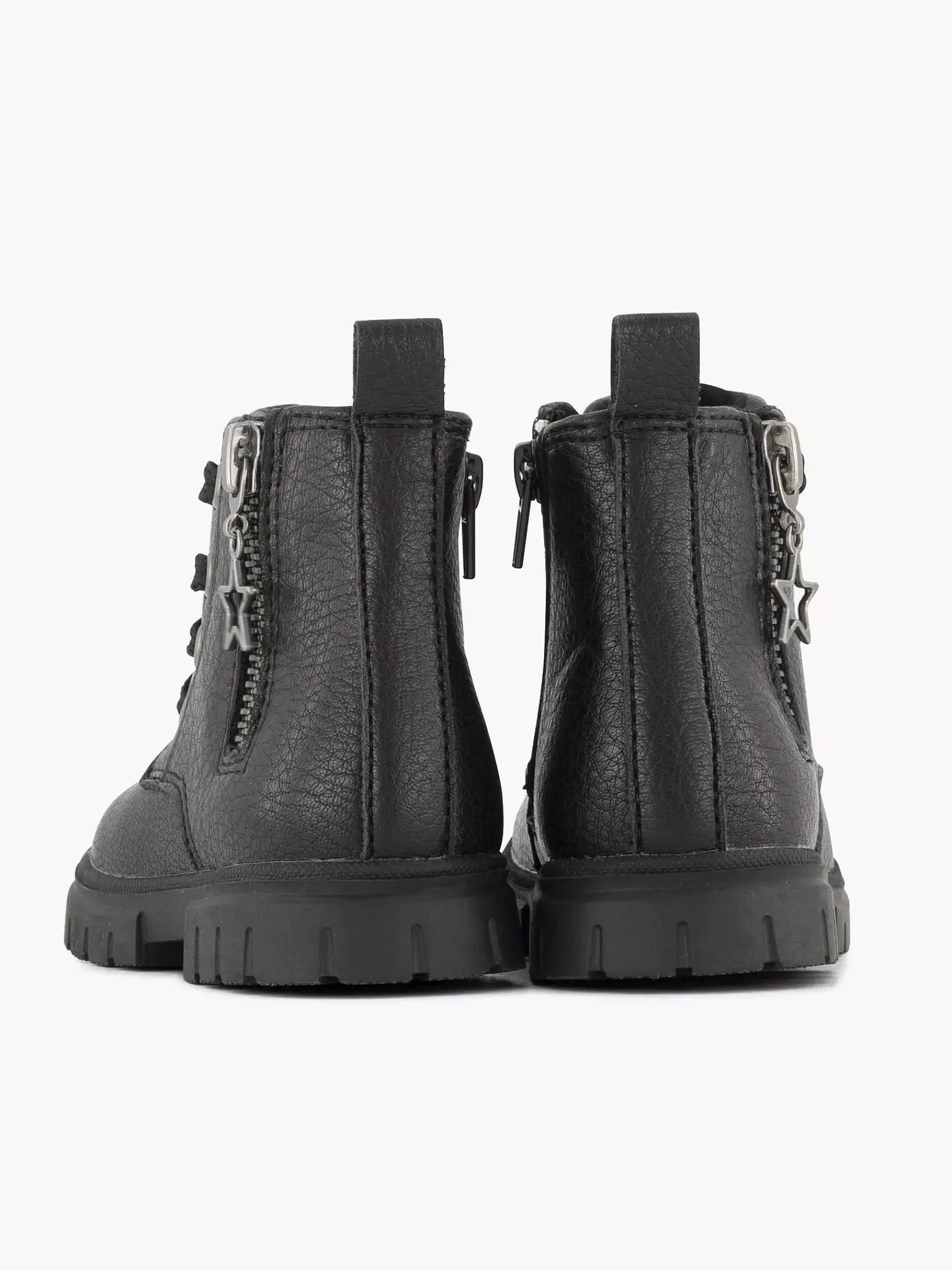 Graceland Jongensschoenen-Zwarte Veterboot Sterretje