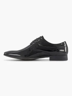 AM SHOE Geklede Schoenen-Zwarte Veterschoen Lak
