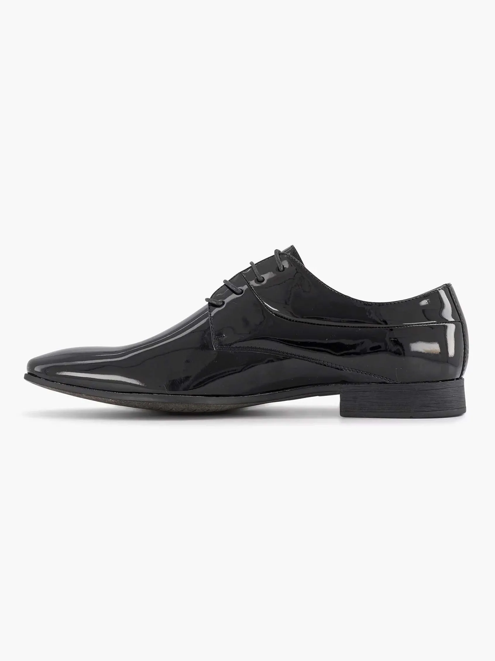 AM SHOE Geklede Schoenen-Zwarte Veterschoen Lak