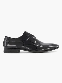 AM SHOE Geklede Schoenen-Zwarte Veterschoen Lak