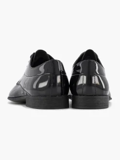 AM SHOE Geklede Schoenen-Zwarte Veterschoen Lak