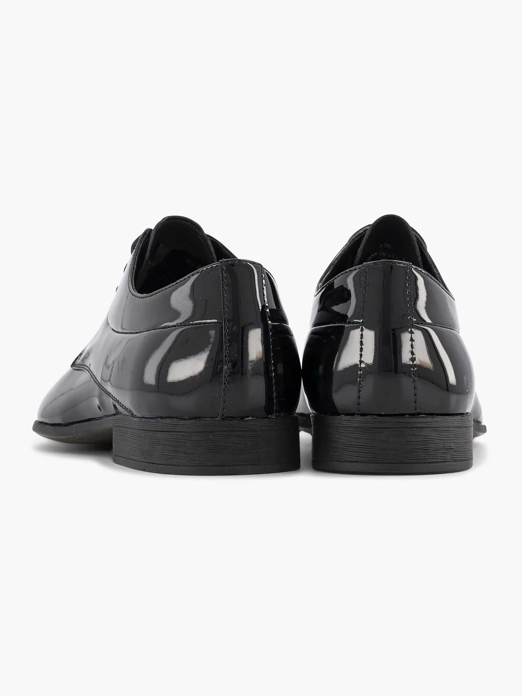 AM SHOE Geklede Schoenen-Zwarte Veterschoen Lak